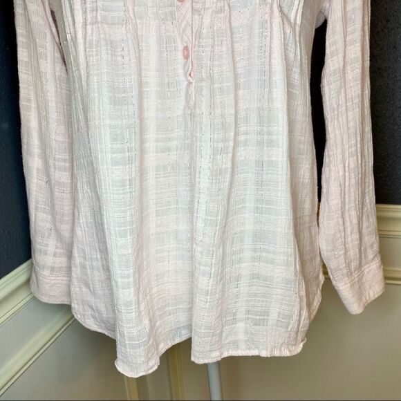 Rebecca Taylor Pink Pintuck Roll Tab Blouse - Picture 4 of 9